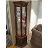 Image 1 : Curio Cabinet 5'5H x 1'5D with Crystal Stemware