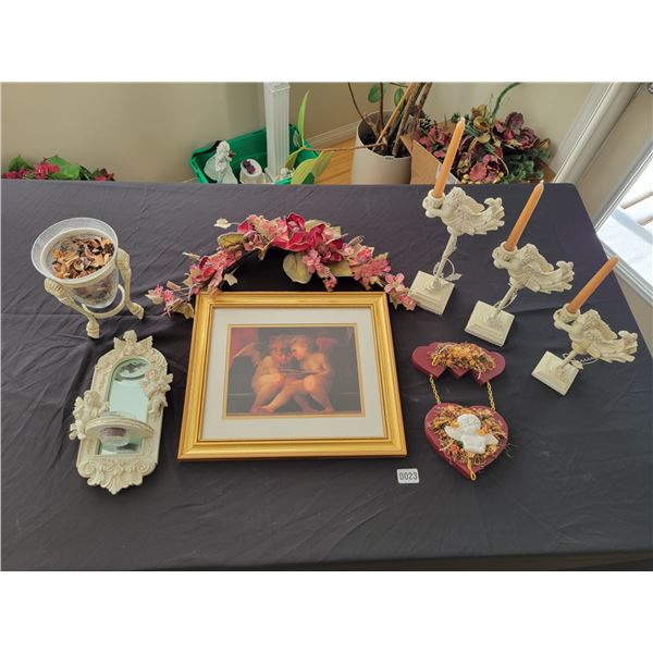 Cherub Prints 18 x 16 - Cherub Candlesticks - Mirror - Potpourri