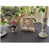 Image 3 : Cherub Clock - Silk Plant - Ceramic Plate - Lighter - Cup - Candlesticks