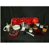 Image 1 : Pressure Cooker - Bar Set - Corningware - Knife Block - Red Plastic Decorative Plates