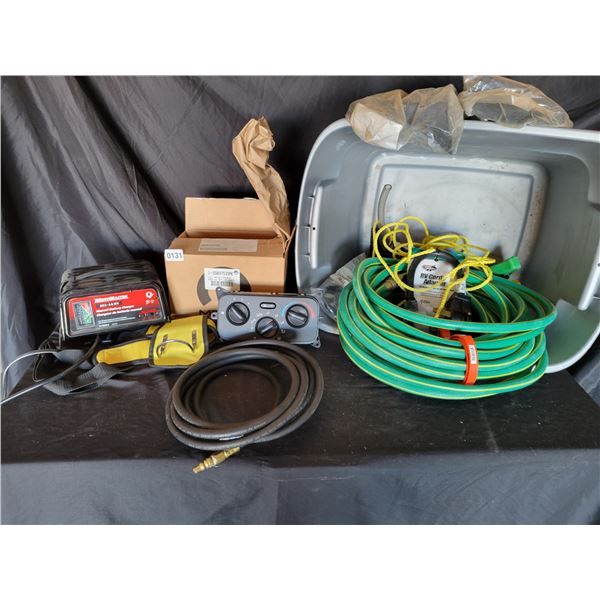Water Hose - Air Hose - Manual Battery Charger - RV Cord Adapter