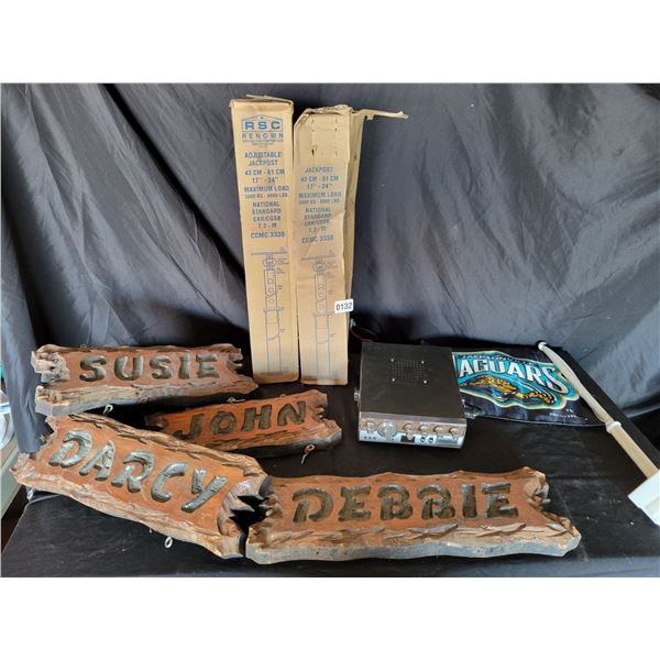 Adjustable Jack Post x2 - CB Radio - Wooden Name Plaques