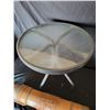 Image 4 : Large Ox Horns 5' (Some Damage) & Glass Top Outdoor Side Table