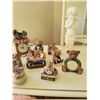 Image 3 : Porcelain Cherubs & Bear Collection (Clock & Small Boxes with Ornaments