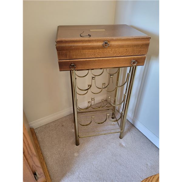 Gold Plated Flatware Set with Chest and Wine Rack
