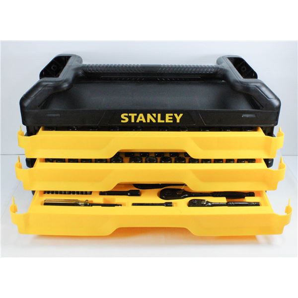 STANLEY AS NEW 3 TRAY RATCHET & SOCKET SET