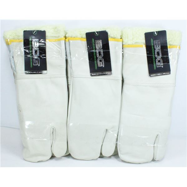 3 PAIR OF BDG WINTER LINED WORK MITTS