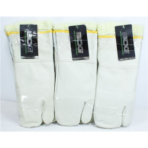 3 PAIR OF BDG WINTER LINED WORK MITTS