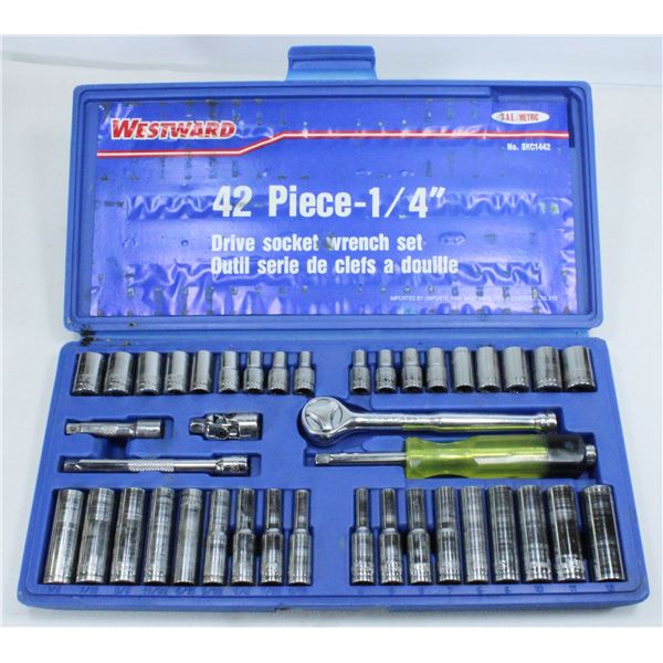 WESTWARD 42 PCS 1/4" DRIVE SOCKET WRENCH SET