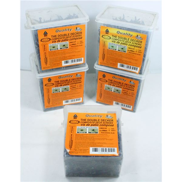 5 BOXES OF 2-1/2" TREATED ROBERTSON SCREWS