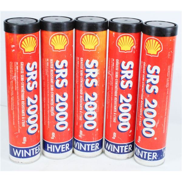 LOT OF 5 TUBES OF SHELL SRS2000 WATER RESISTANT SEMI-SYNTHETIC GREASE