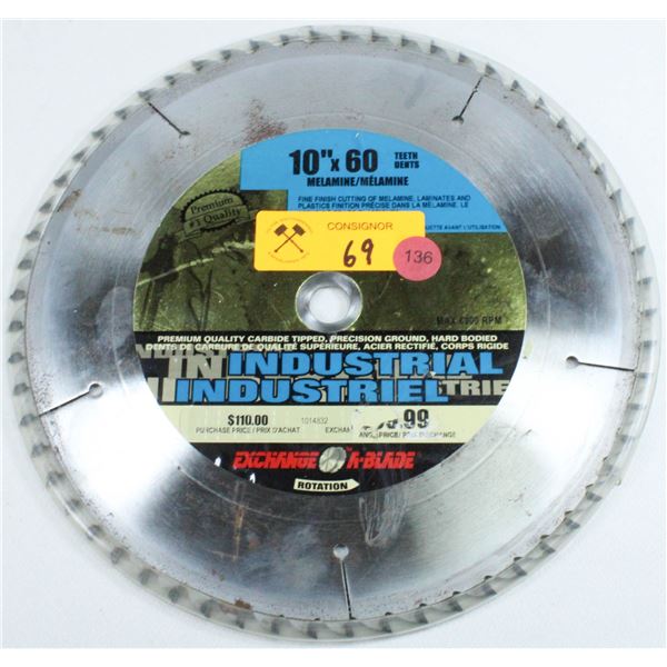NEW INDUSTRIAL 10" X 60 TEETH MELAMINE SAW BLADES