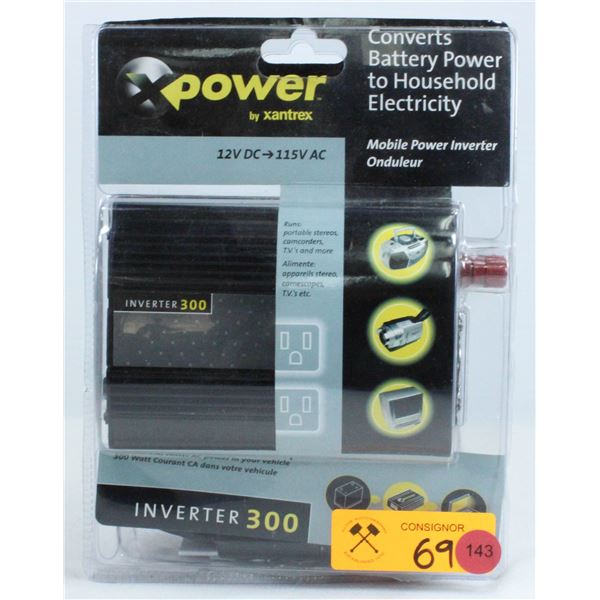 NEW XANTREX X MOBILE POWER INVERTER 300 12V DC TO 115V AC