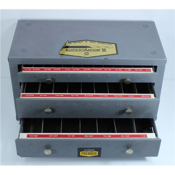 HUOT SUPERTANIUM 2 DRILL BIT STORAGE CASE WITH CONTENTS