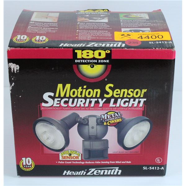 HEATH ZENITH MOTION SENSOR SECURITY LIGHT - 180 DEGREE DETECTION ZONE