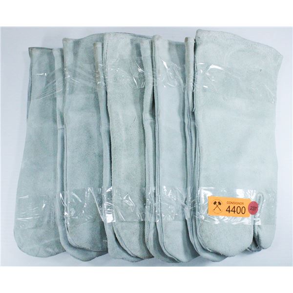 LOT OF 5 LEATHER WORK MITTS