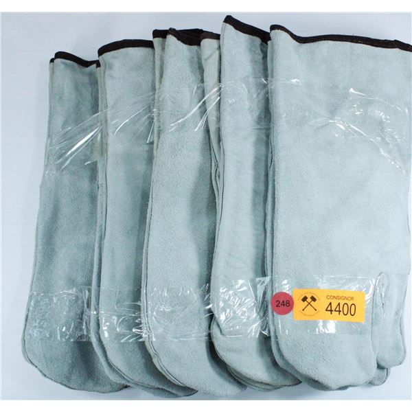 LOT OF 5 LEATHER WORK MITTS