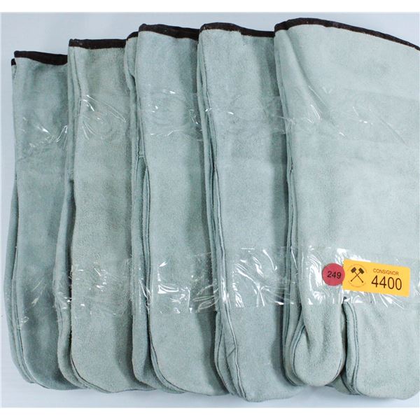 LOT OF 5 LEATHER WORK MITTS