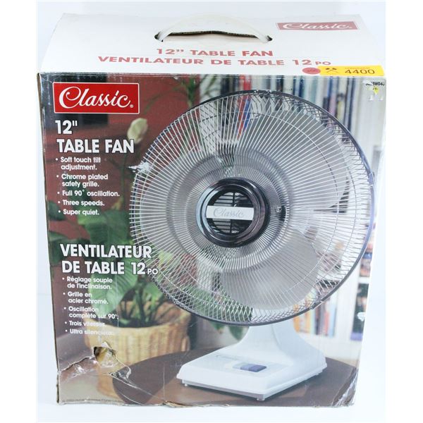 CLASSIC 12" TABLE FAN - 3 SPEED