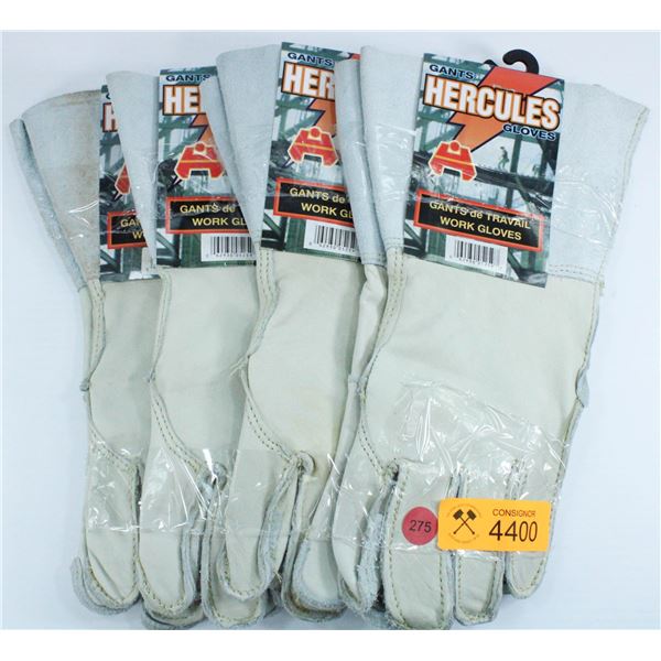 LOT OF 4 PAIRS OF HERCULES WORK GLOVES