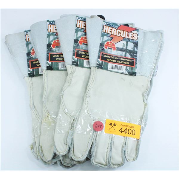 LOT OF 4 PAIRS OF HERCULES WORK GLOVES