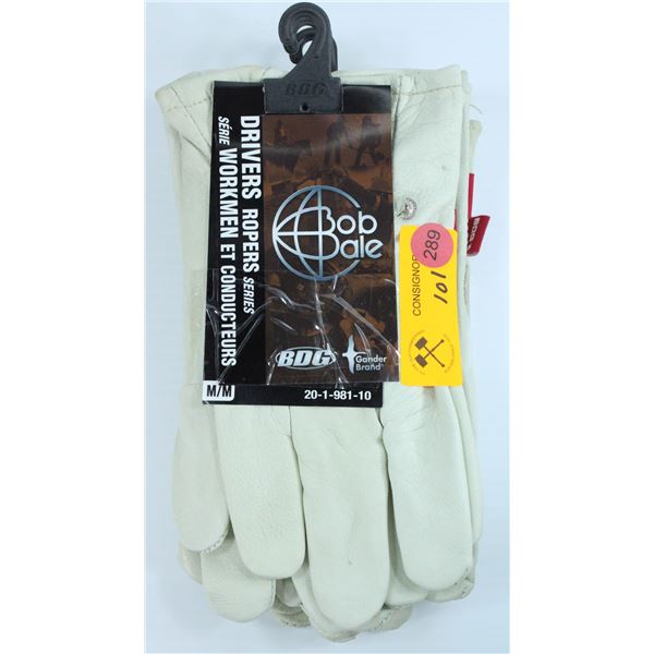 BUNDLE OF THREE PAIRS BOB DALE LEATHER GLOVES - SIZE MEDIUM