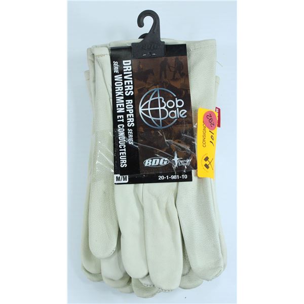 BUNDLE OF THREE PAIRS BOB DALE LEATHER GLOVES - SIZE MEDIUM