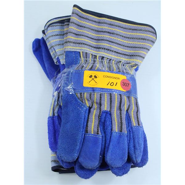 BUNDLE OF THREE PAIRS BLUE WELDING GLOVES