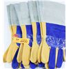 Image 1 : LOT OF 4 PAIRS LEATHER WELDING GLOVES - SIZE MEDIUM