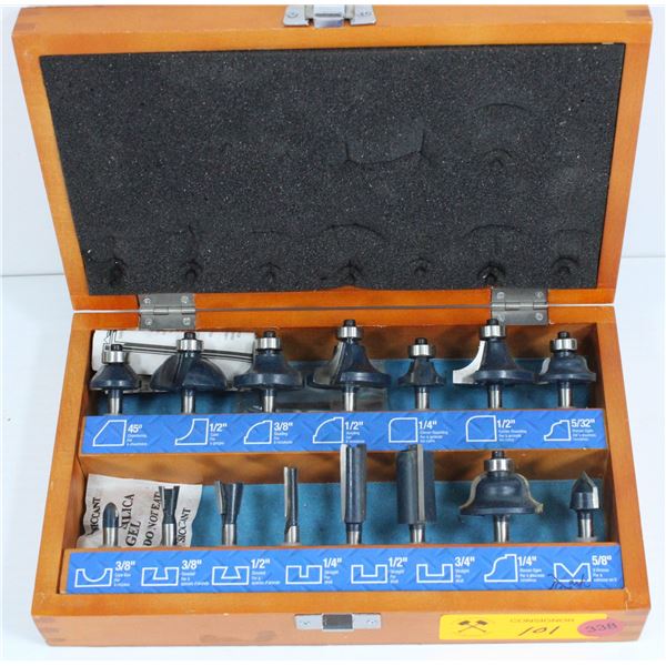 SET OF MASTERCRAFT ROUTER BITS - 15 TOTAL