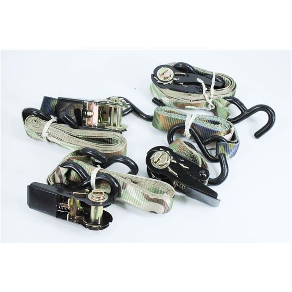 LOT OF 4 CAMO RATCHET STRAPS