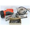 Image 1 : FLAT OF MISC TOOLS INCLUDING FINISHING SANDER & POWERSHOT STAPLER