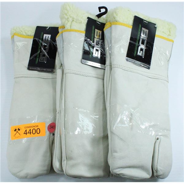 3 PAIR OF BDG WINTER LINED WORK MITTS