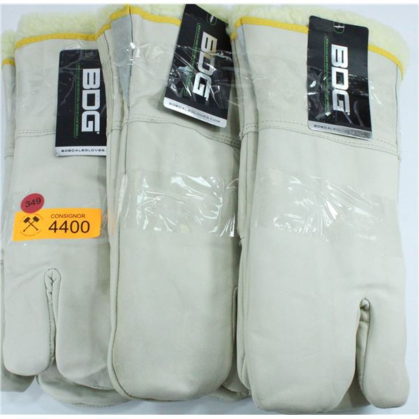 3 PAIR OF BDG WINTER LINED WORK MITTS