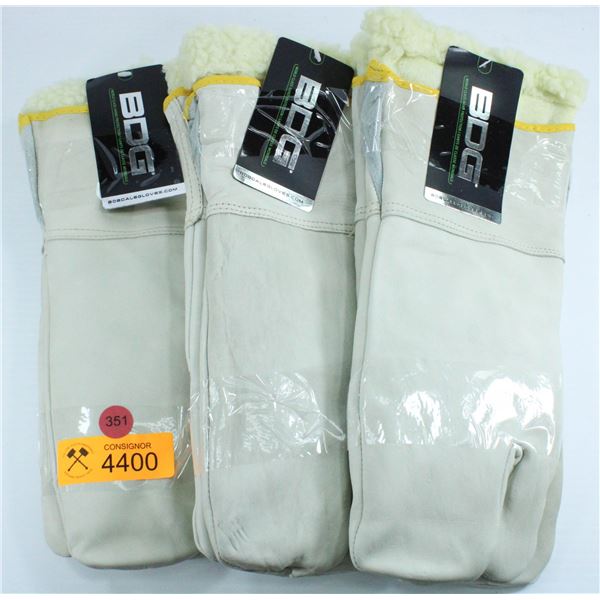 3 PAIR OF BDG WINTER LINED WORK MITTS