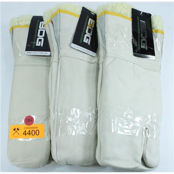 3 PAIR OF BDG WINTER LINED WORK MITTS