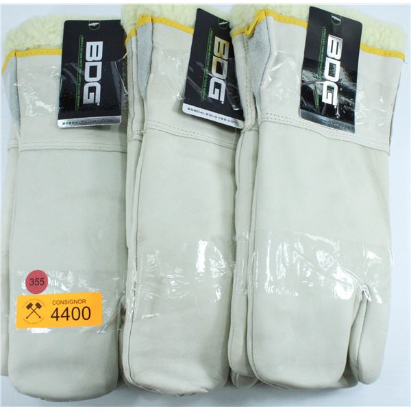 3 PAIR OF BDG WINTER LINED WORK MITTS