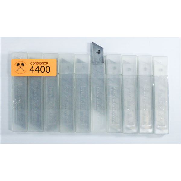 LOT OF 10 PACKS OF 10MM SPARE RAZOR KNIFE BLADES