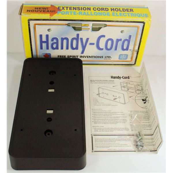 HANDY-CORD EXTENSION CORD HOLDER LICENSE PLATE MOUNT