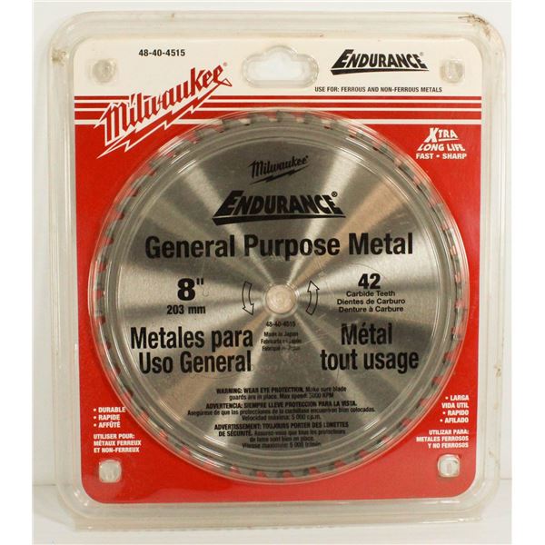 MILWAUKEE ENDURANCE 8" / 203MM GENERAL PURPOSE METAL BLADE
