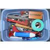 Image 1 : BIN OF MISC. HAND TOOLS; PIPE WRENCH, CRESCENT WRENCH, DRAIN BLASTER
