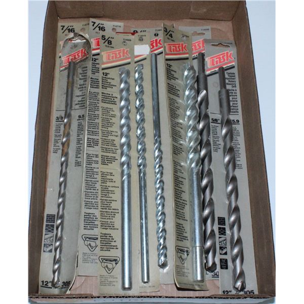 LOT OF 10 ASSORTED TUSK INDUSTRIAL DUTY / PERCUSION MASONRY DRILL BITS