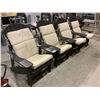 Image 2 : 4 WOODEN ADIRONDACK PATIO CHAIRS WITH BEIGE CUSHIONS