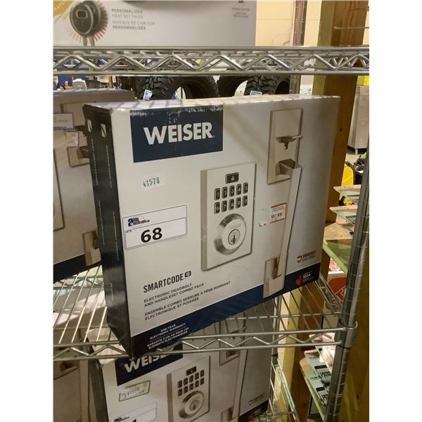 WEISER SMARTCODE 10 ELECTRONIC DEADBOLT AND HANDLE SET COMBO PACK