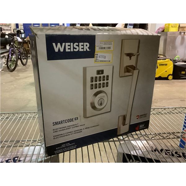 WEISER SMARTCODE 10 ELECTRONIC DEADBOLT AND HANDLE SET COMBO PACK