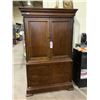 Image 1 : ENTERTAINMENT CABINET - MISSING PEGS FOR SHELVES & 1 HANDLE, APPROX 74"X43"X22"