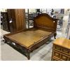 Image 2 : STAINED WOOD BED FRAME QUEEN SIZE