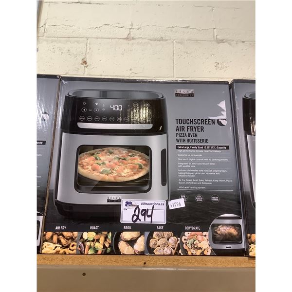 BELLA PRO SERIES EXTRA LARGE (12L) TOUCH SCREEN AIR FRYER PIZZA OVEN WITH ROTISSERIE