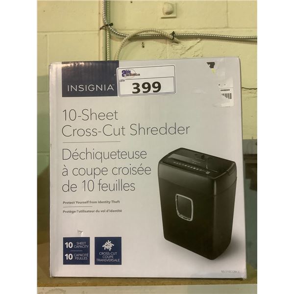 INSIGNIA 10SHEET CROSS CUT SHREDDER