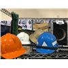 Image 2 : SHELF LOT OF HARD HATS, MOTORCYCLE HELMET, HEATER & MORE
